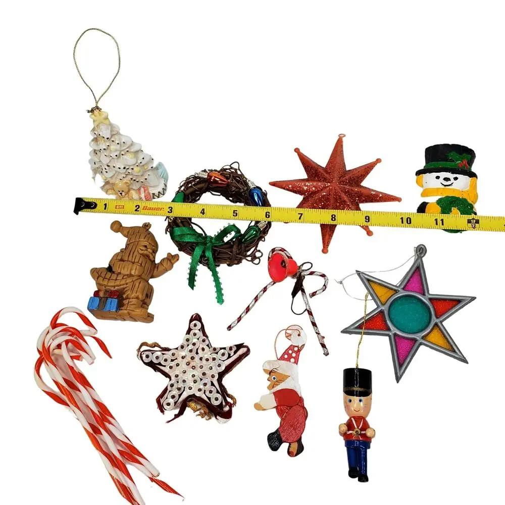 Vtg Christmas Junk Drawer Lot of 20+ Tree Ornaments Holiday Indoor Decorative
